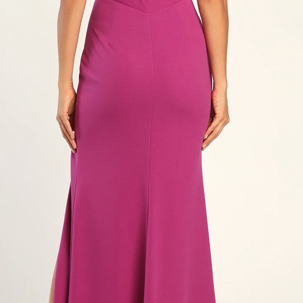 Lulus All For The Romance Magenta Backless Mermaid Maxi Dress Pink - Size XS - Picture 5 of 5